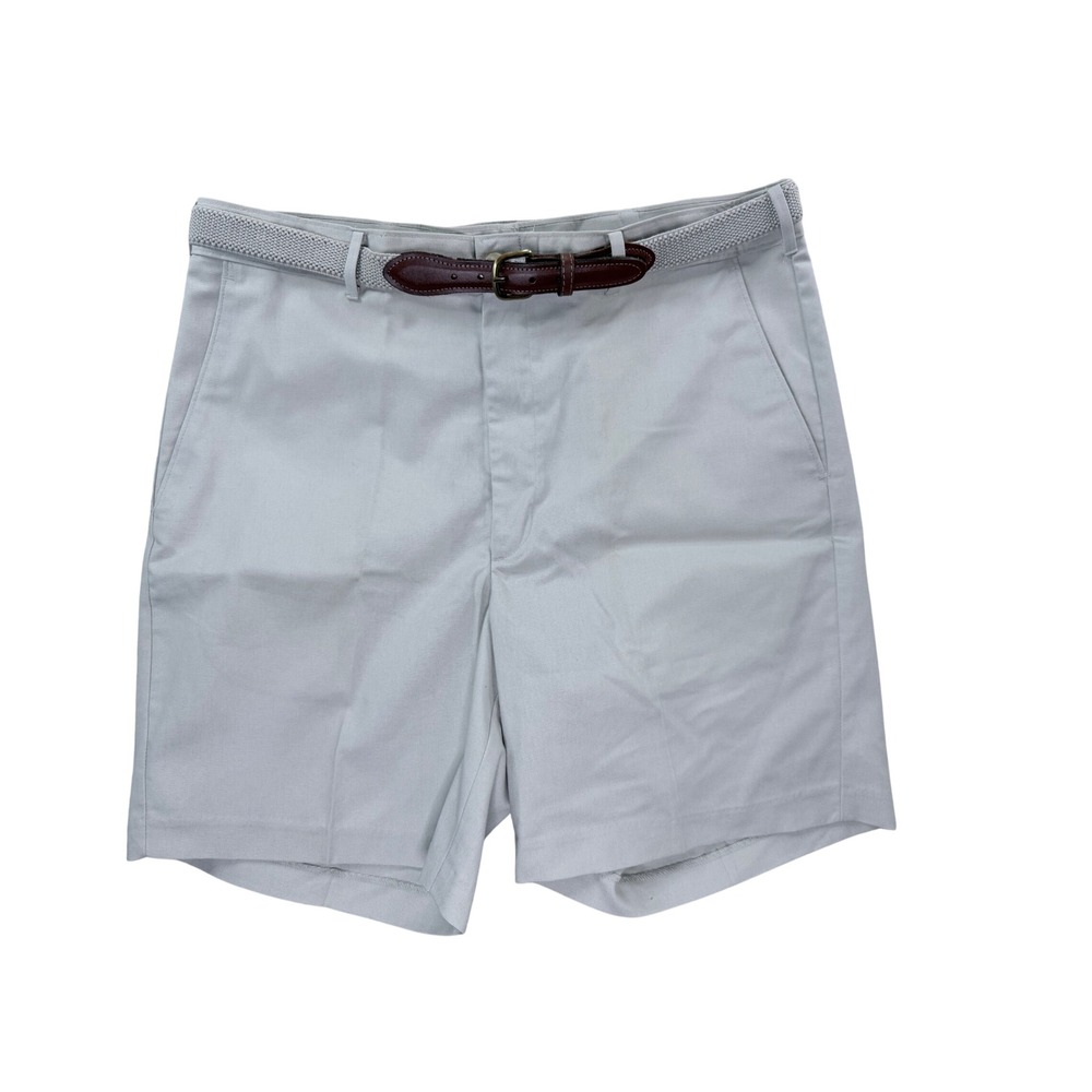 Haggar Chino Shorts Mens 34 Tan NEW Vintage Made in USA Belted Flat Front